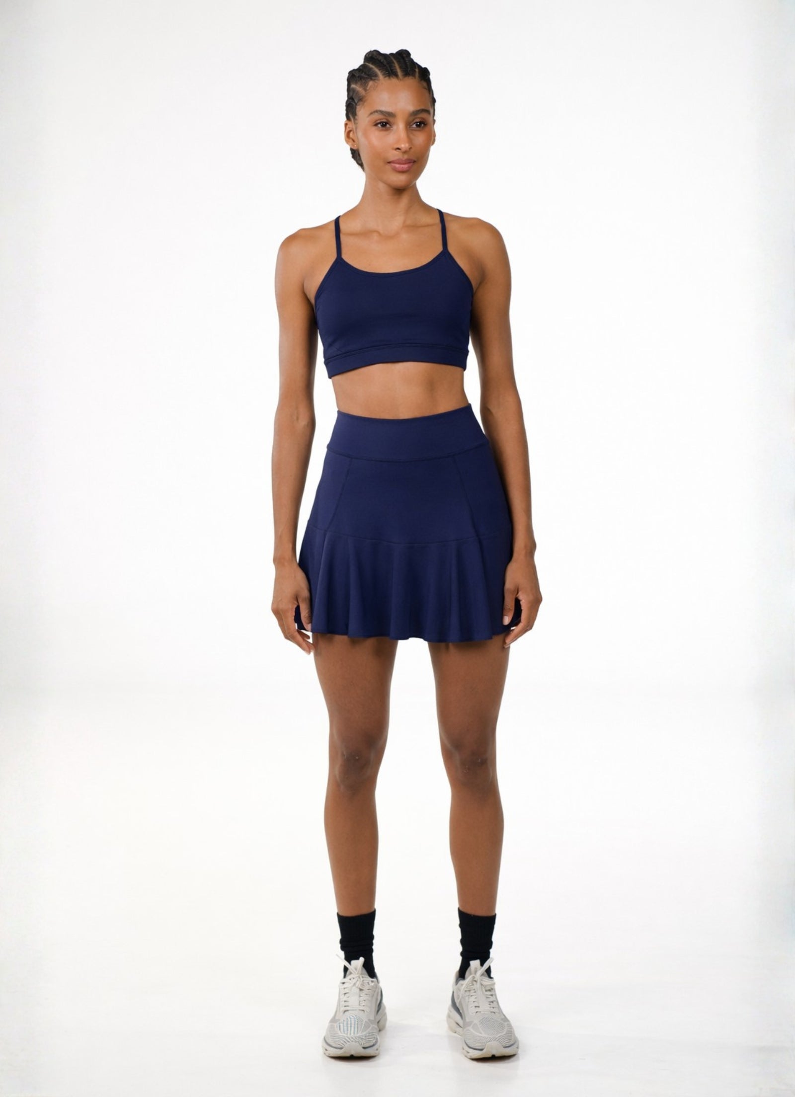 スカート COYSEIO WIDE SHIRRING SKIRT NAVY Flirty Skirt / Skort (Navy) 14.5